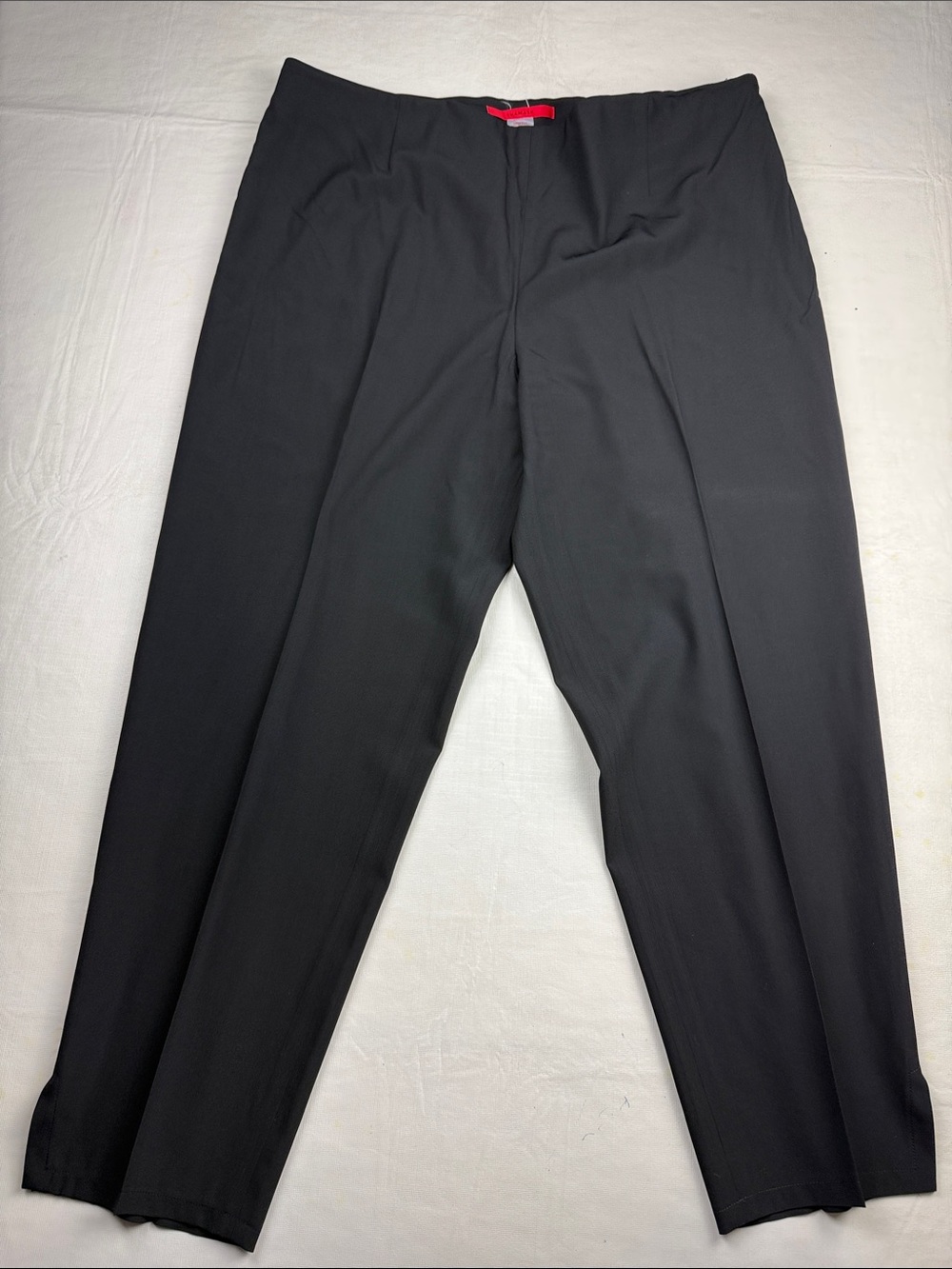 Shamask Black Ankle Women's Flat Front Size Zip Tapered Pants Size 14